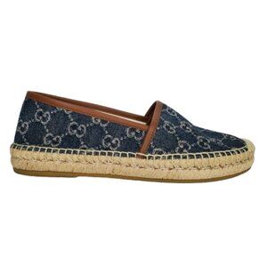 Gucci Pilar GG Denim Jacquard Espadrille Flats